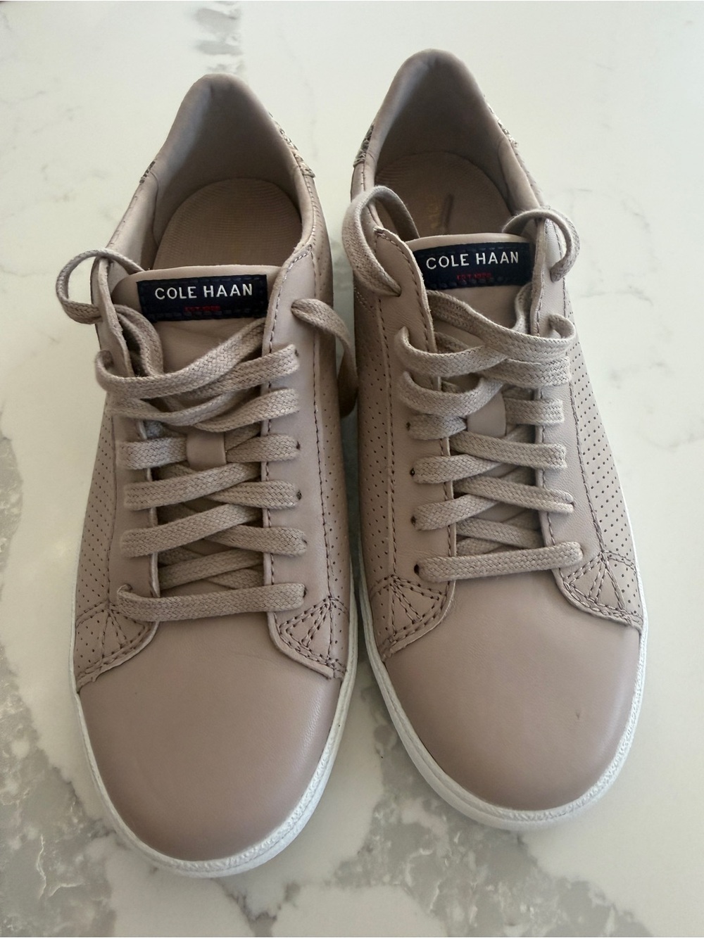 Cole Haan Women's Taupe Leather Low-Top Sneakers